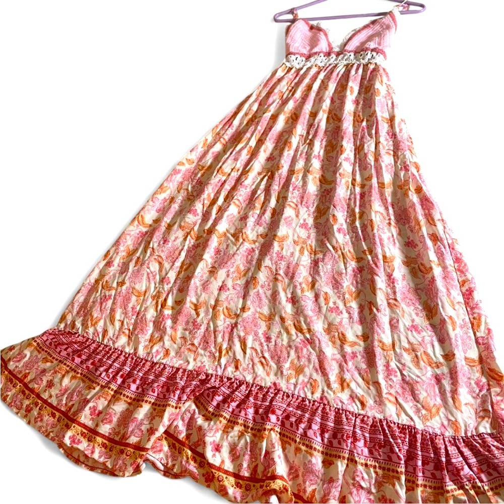 Just Love Pink Multi Crochet Top Maxi Dress